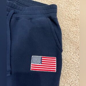 Hollister Navy Sweatpants with Flag Patch